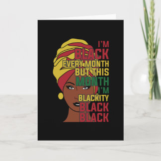Black History Month Black Woman Afro Karte