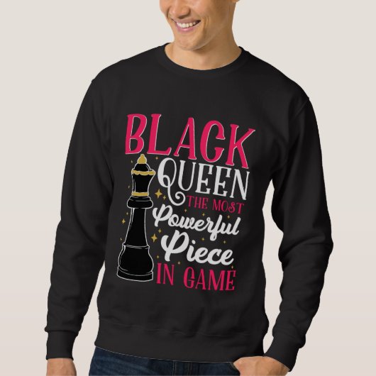 Black History Month Black Women Queen Chess Sweatshirt (Vorderseite)