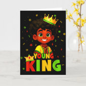 Black History Month Black Young King Afro Hair Kid Karte (Gelbe Blume)