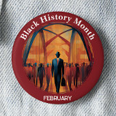 Black History Month Bridge Crossing Pinback Button