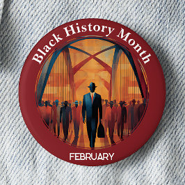 Black History Month Bridge Crossing Pinback Button