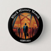 Black History Month Bridge Crossing Pinback Button (Vorderseite)
