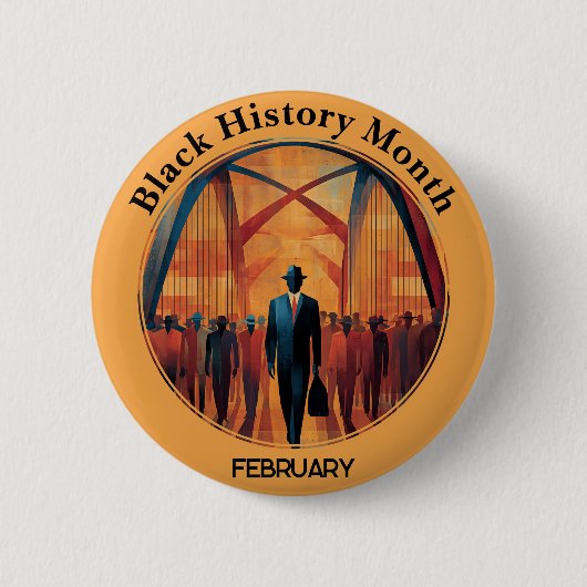Black History Month Bridge Crossing Pinback Button (Vorderseite)