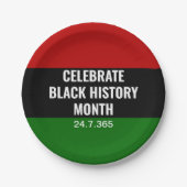 BLACK HISTORY MONTH Celebrate | Red Black Green Pappteller (Vorderseite)