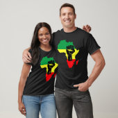 Black History Month Celebration African Map Fist T T-Shirt (Unisex)
