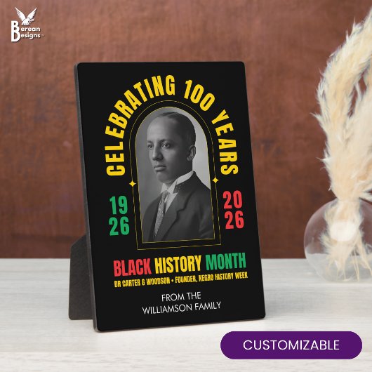 BLACK HISTORY MONTH CENTENNIAL 100 Years Souvenir Fotoplatte