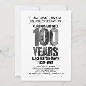 BLACK HISTORY MONTH Centennial Dinner Einladung (Vorderseite)