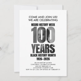 BLACK HISTORY MONTH Centennial Dinner Einladung