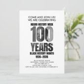 BLACK HISTORY MONTH Centennial Dinner Einladung (Stehend Vorderseite)