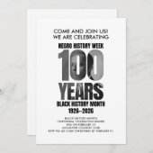 BLACK HISTORY MONTH Centennial Dinner Einladung (Vorne/Hinten)
