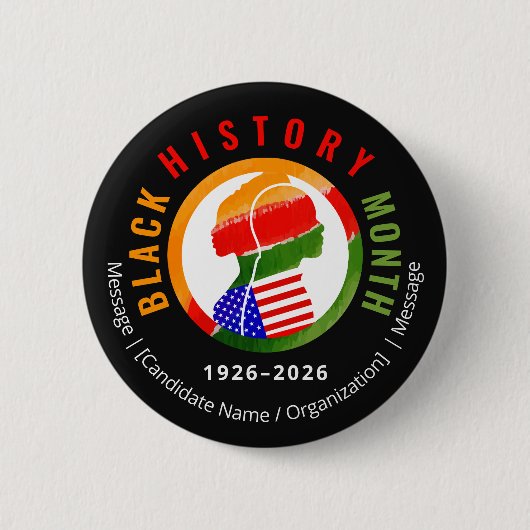 Black History Month Centennial Formal Patriotic Button (Vorderseite)