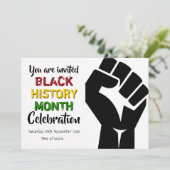 BLACK HISTORY MONTH Event Party Celebration Einladung (Stehend Vorderseite)