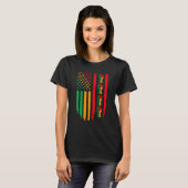 Black History Month Fist American Flag Africa Colo T-Shirt (Vorne ganz)