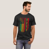 Black History Month Fist American Flag Africa Colo T-Shirt (Vorne ganz)