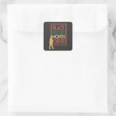 Black History Month Forever Typography Quadratischer Aufkleber (Tasche)
