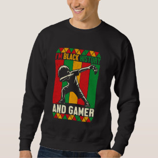 Black History Month Gamer Dabbing Boy Black Histor Sweatshirt