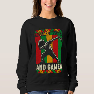 Black History Month Gamer Dabbing Boy Black Histor Sweatshirt