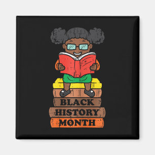 Black History Month Girl Reading Book African Prix Magnet