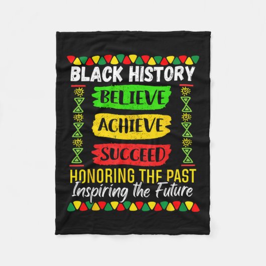 Black History Month Glaube an Erfolg Melani Fleecedecke (Vorderseite)