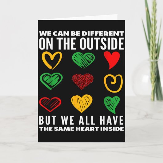 Black History Month Gleicher Herzschlag innen  Karte (Vorderseite)