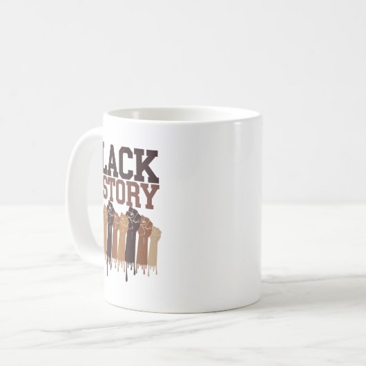 Black History Month Hands Symbol Afro Motivation  Kaffeetasse (Vorderseite Links)