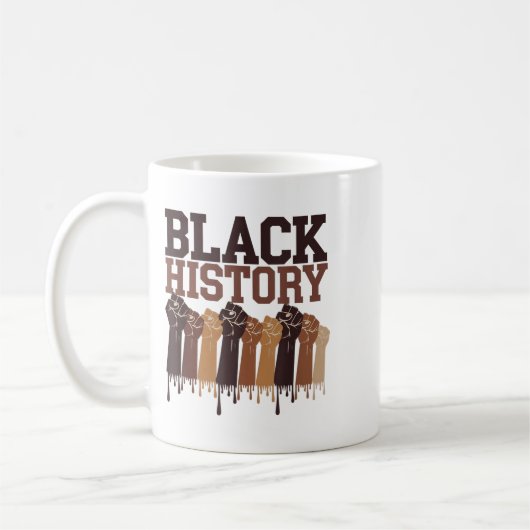 Black History Month Hands Symbol Afro Motivation  Kaffeetasse (Links)