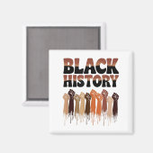 Black History Month Hands Symbol Afro Motivation Magnet (Vorderseite/Rückseite)