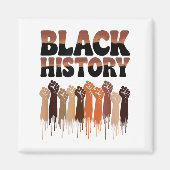 Black History Month Hands Symbol Afro Motivation Magnet (Vorne)