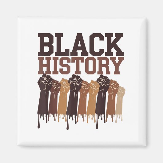 Black History Month Hands Symbol Afro Motivation Magnet (Vorne)