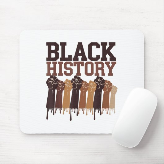 Black History Month Hands Symbol Afro Motivation  Mousepad (Mit Mouse)