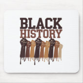 Black History Month Hands Symbol Afro Motivation  Mousepad (Vorne)