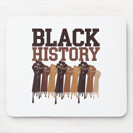 Black History Month Hands Symbol Afro Motivation Mousepad (Vorne)