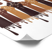 Black History Month Hands Symbol Afro Motivation  Poster (Ecke)