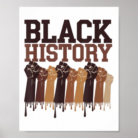 Black History Month Hands Symbol Afro Motivation  Poster (Vorne)