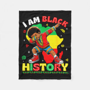 Black History Month Ich bin Black History Dabbing Fleecedecke