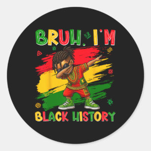 Black History Month Ich bin Black History Dabbing Runder Aufkleber