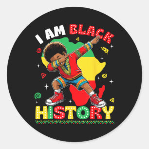 Black History Month Ich bin Black History Dabbing Runder Aufkleber