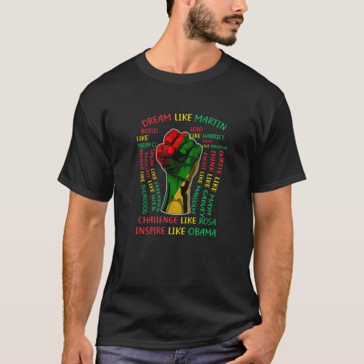 Black History Month Inspirational Leaders Power Fi T-Shirt (Vorderseite)
