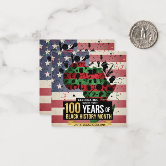 Black History Month Inspiring Flat Note Cards Mitteilungskarte (Vorderseite/Rückseite Beispiel)