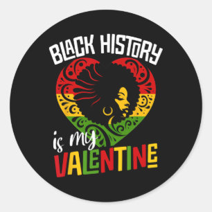 Black History Month ist mein Valentinstag Herz Afr Runder Aufkleber