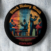 Black History Month Jazz Band Pinback Button