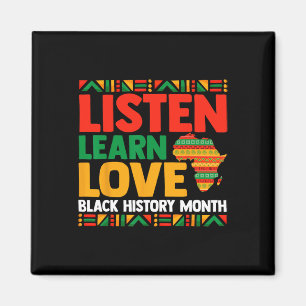 Black History Month Juneteeth Hören Lernen Liebe M Magnet