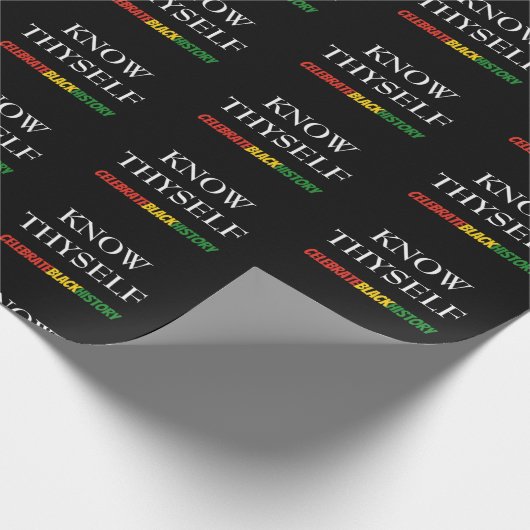 Black History Month KENNEN SICH SELBST BHM Motivie Geschenkpapier (Ecke)