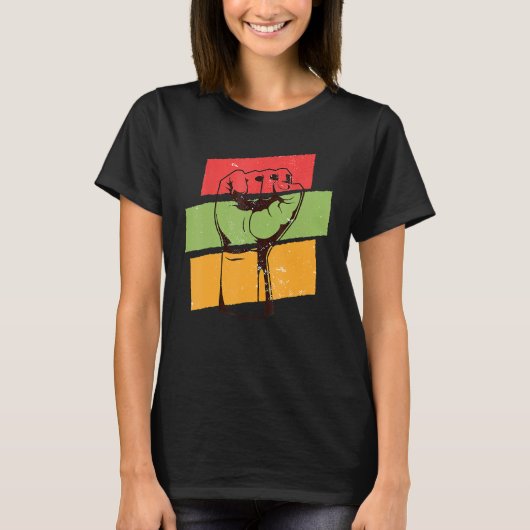 Black History Month l Black Pride Fist African Col T-Shirt (Vorderseite)
