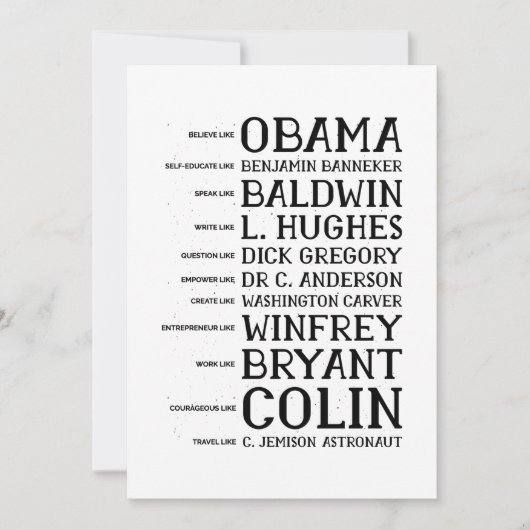 black history month legends icons einladung (Vorderseite)