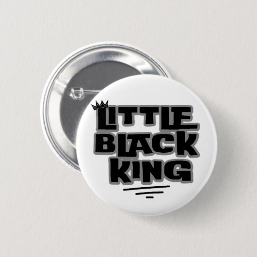 Black History Month Little Black King Button (Vorne & Hinten)