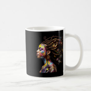 Black History Month Loc'd Hair Art Black Queen Afr Kaffeetasse