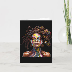 Black History Month Loc'd Hair Art Black Queen Afr Karte