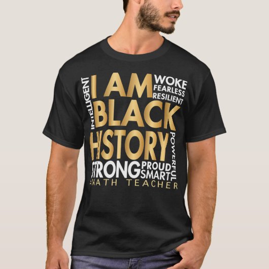 Black History Month Math Lehrer Afroamerikaner T T-Shirt (Vorderseite)