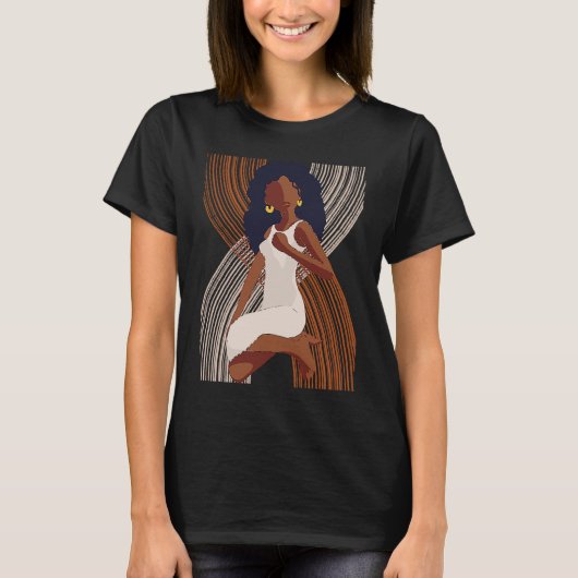 Black History Month Minimalist Queen Melanin Boho  T-Shirt (Vorderseite)